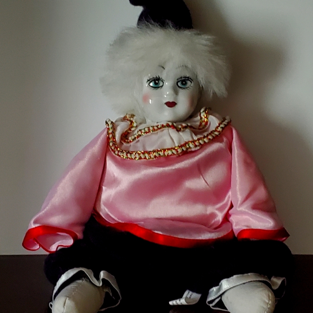 rare porcelain  clown doll